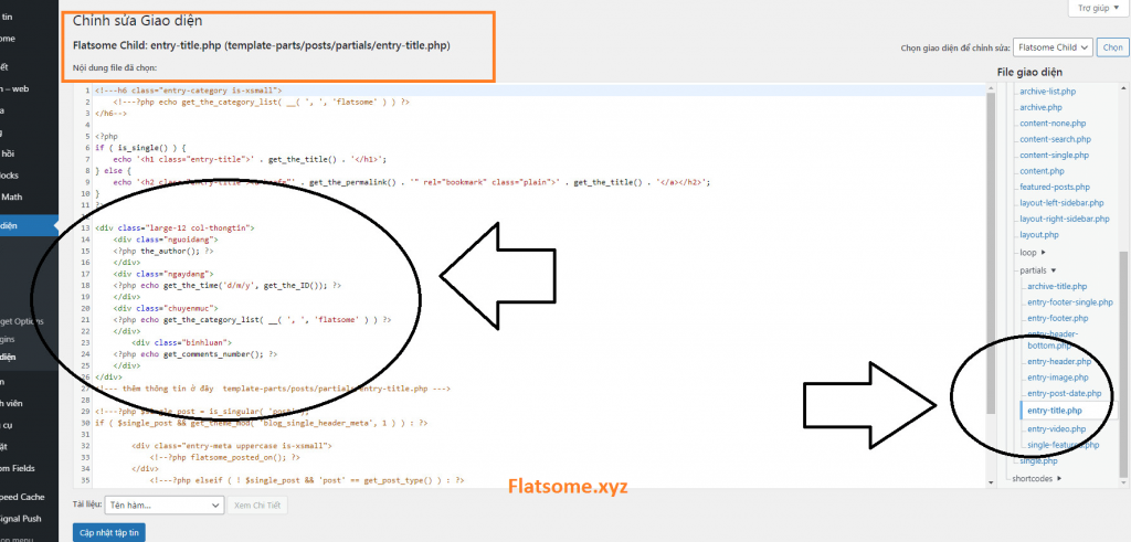 Hiện thị thông tin bài đăng blog wordpress trong theme flatsome